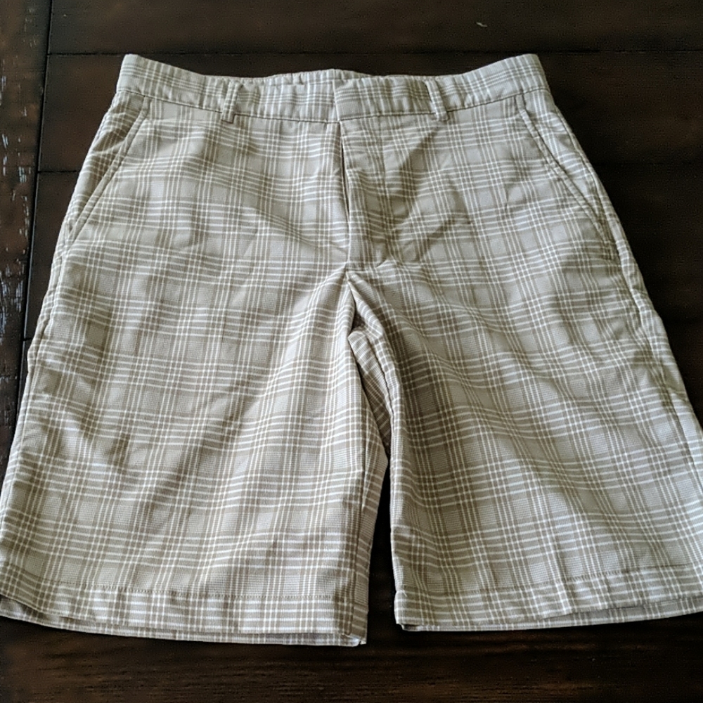 Plaid golf shorts